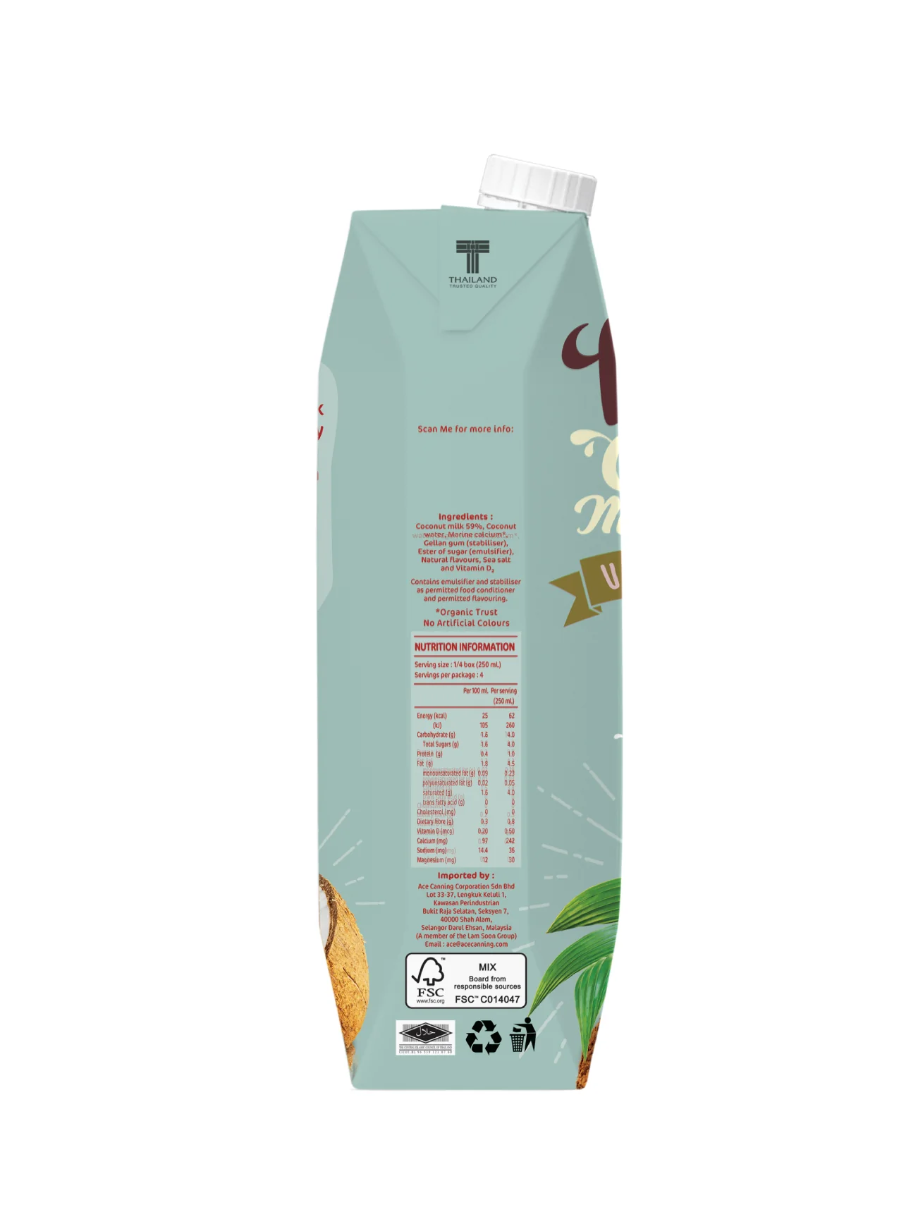 UFC VELVET COCONUT MILK DRINK UNSWEETENED 1L - Image 5
