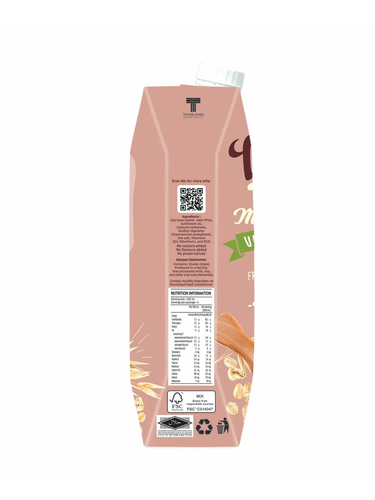 UFC VELVET OAT MILK UNSWEETENED 1L - Image 4