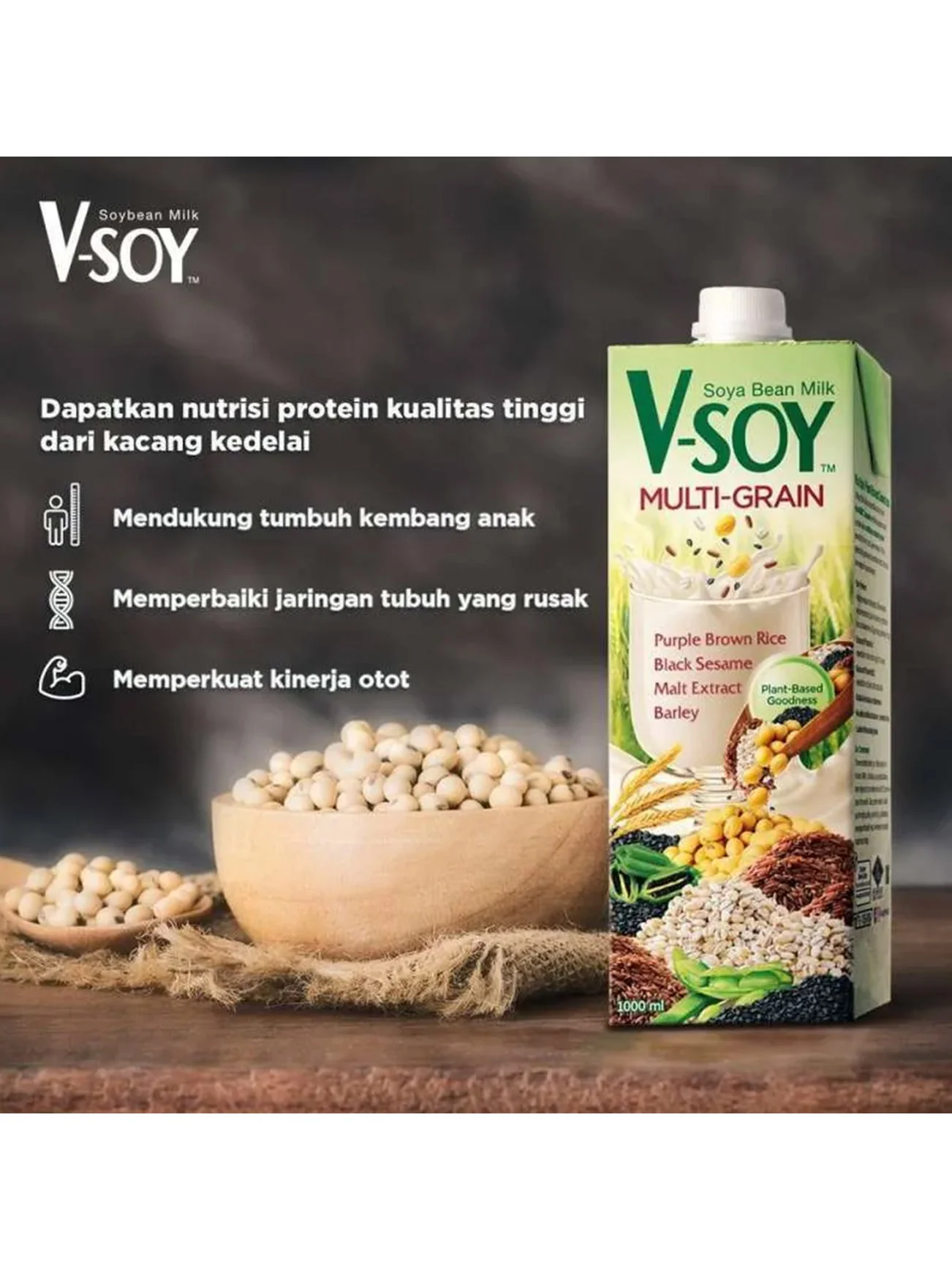 V-SOY MULTIGRAIN SOYA BEAN 1L - Image 2