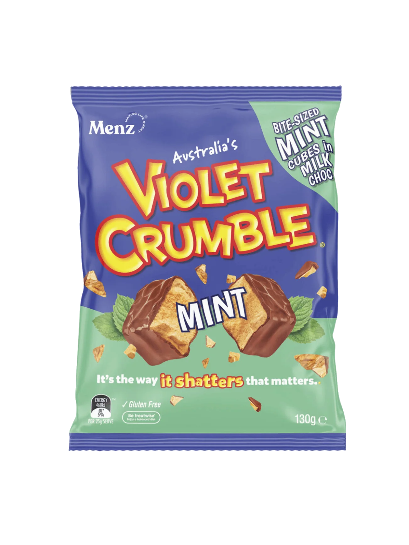 VIOLET CRUMBLE MINT CUBES 130G