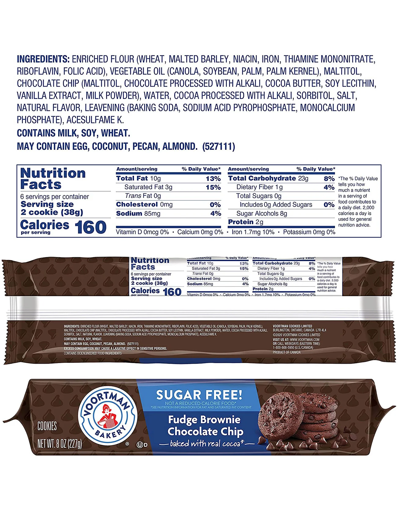 VOORTMAN SF FUDGE CHOC CHIP COOKIES 227G - Image 2