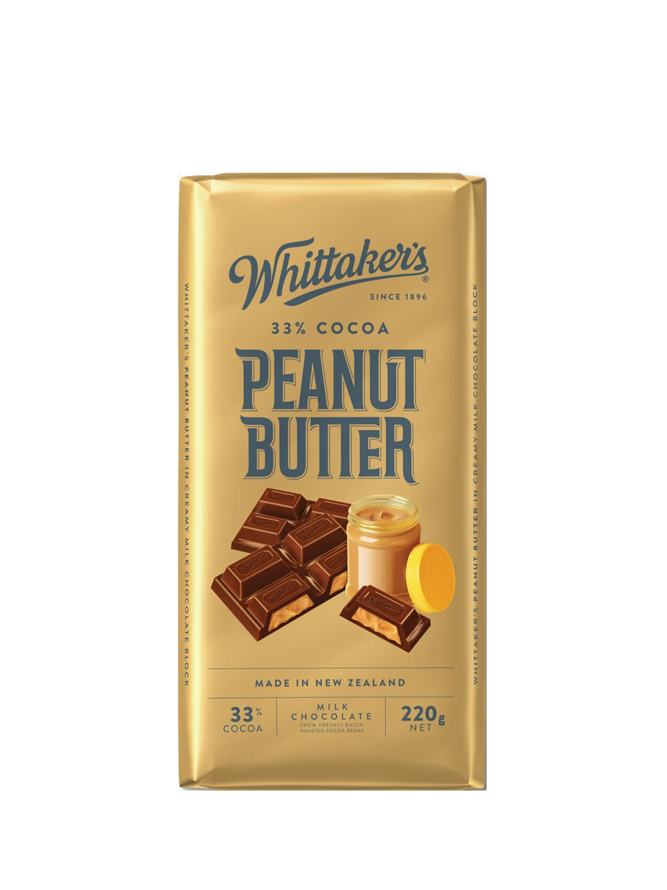 WHITTAKERS BLOCKS PEANUT BUTTER 220G