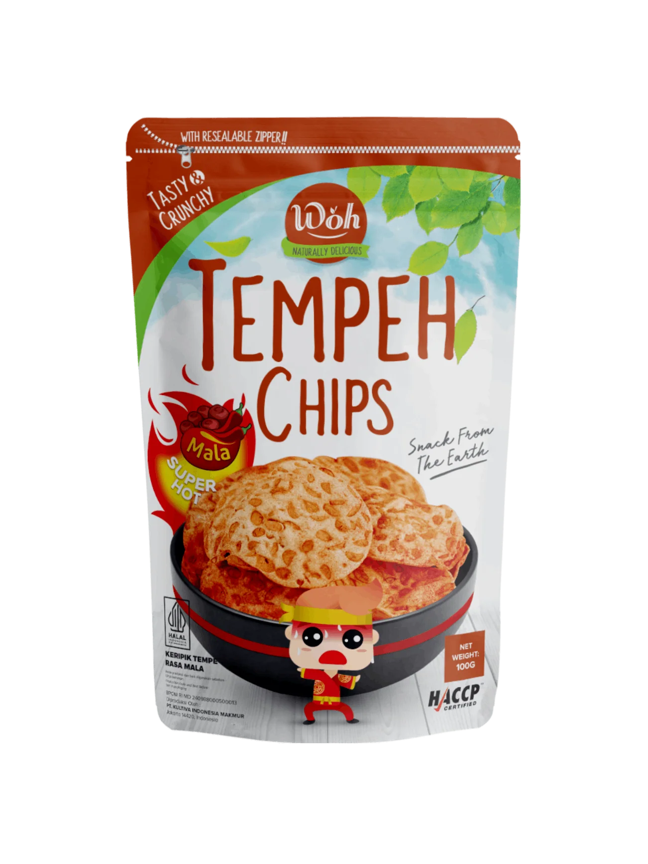 WOH TEMPEH CHIPS MALA 100G