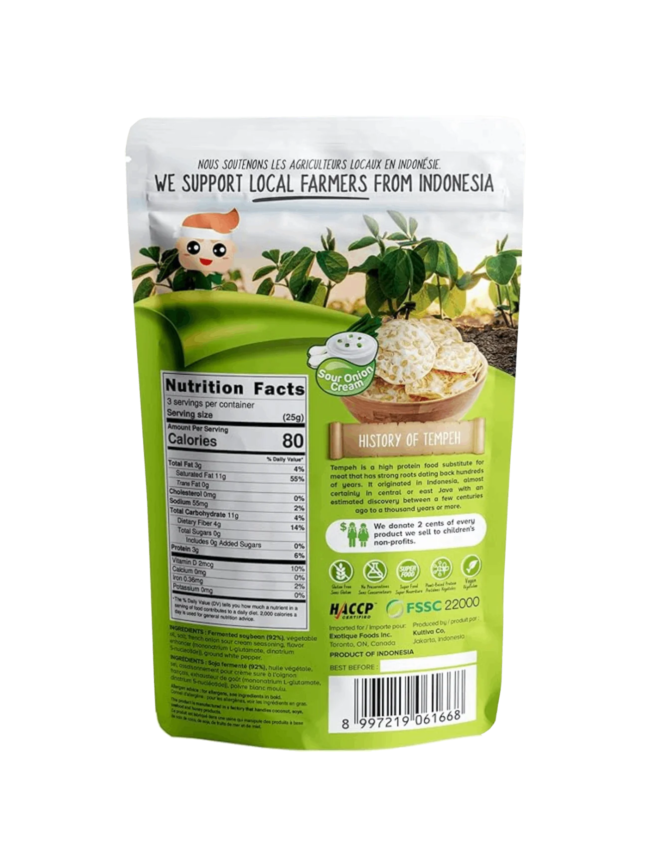 WOH TEMPEH CHIPS SOUR CREAM 100G - Image 2