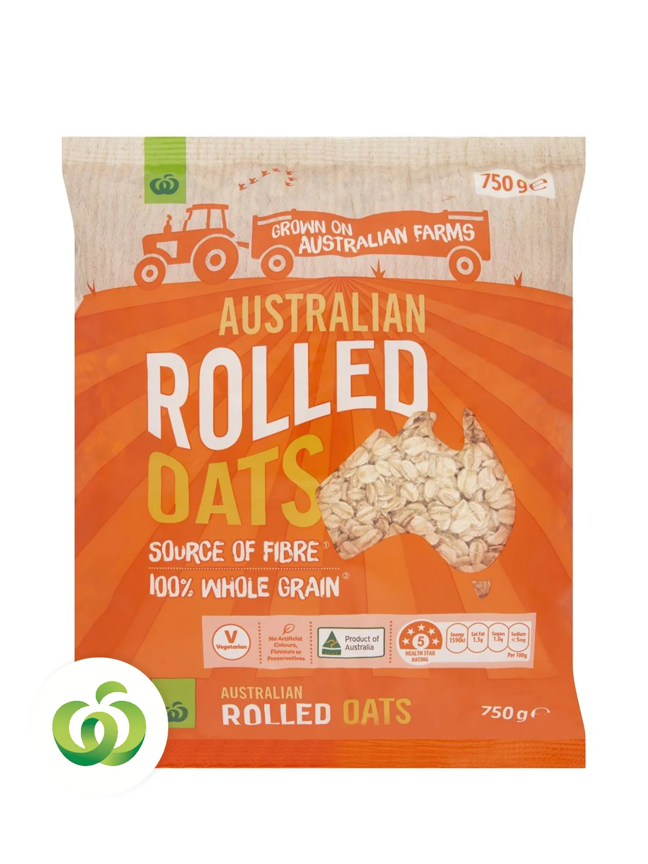 WOOLWORTHS ROLLED OATS TRADITIONAL 750G - Image 2