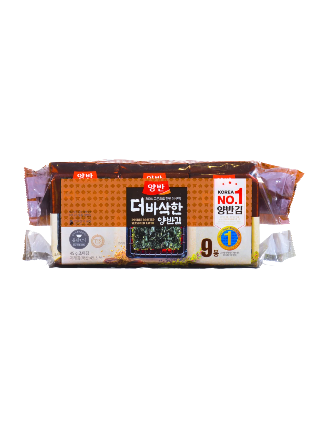 YANGBAN DOUBLE ROASTED SEASONED LAVER 9X5G