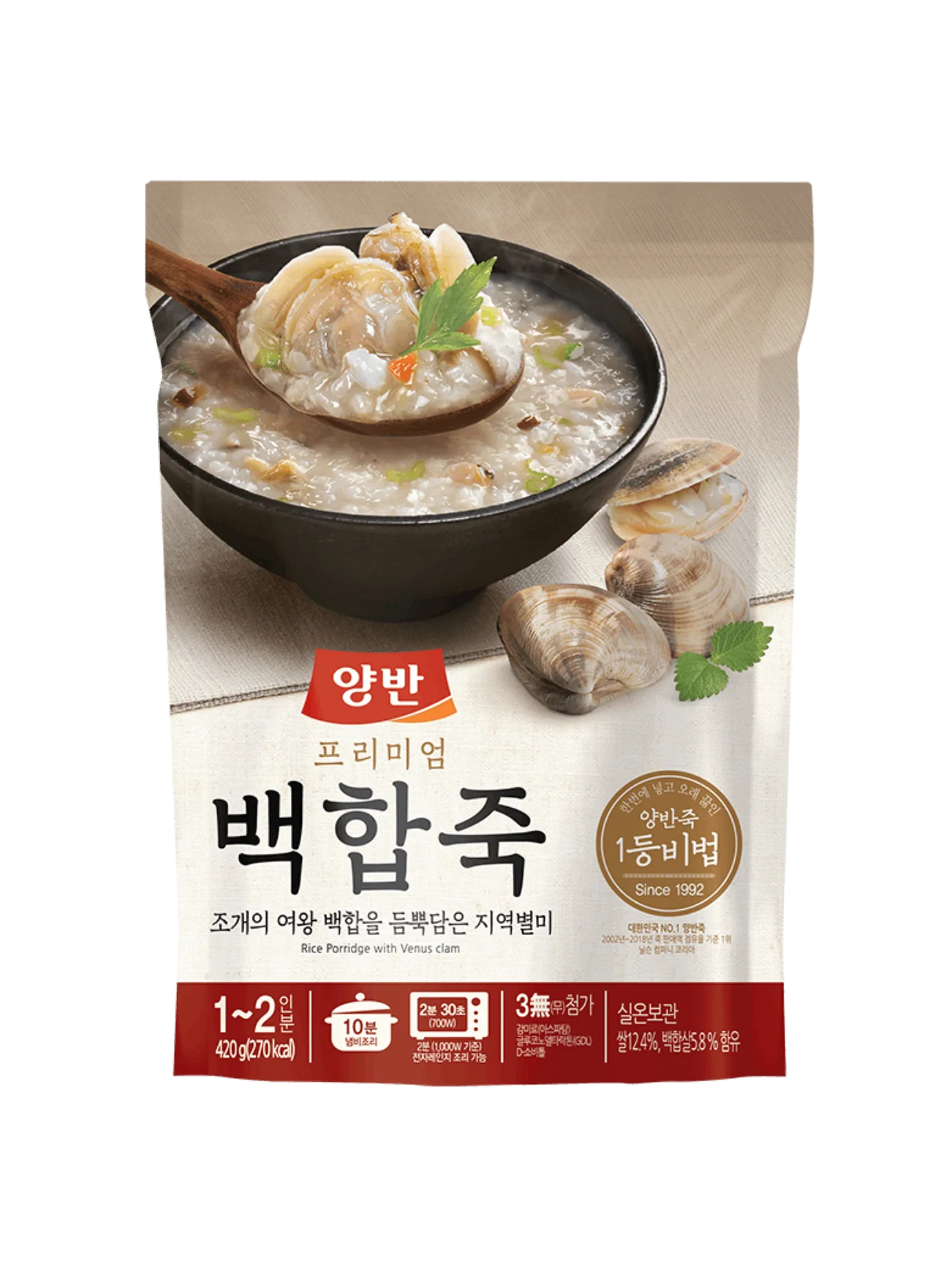 YANGBAN RICE PORRIDGE W VENUS CLAM 420G