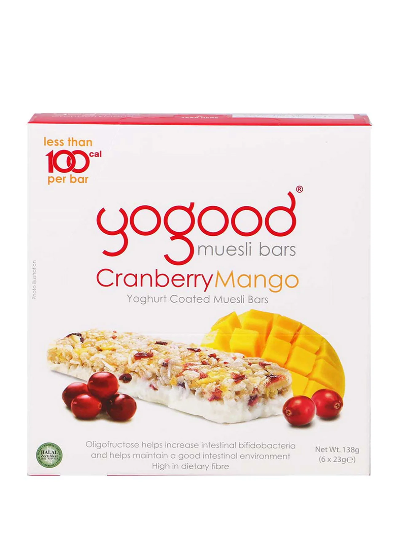 YOGOOD CRANBERRY & MANGO YOG BAR 138G